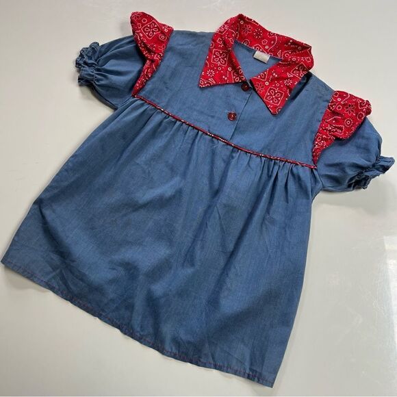 Vintage 1960s 1970s ILGWU Western Paisley Bandana Trim Shirt - Picture 2 of 8